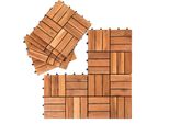 Jopassy Piastrelle In Legno 33X 3M² Piastrelle Per Terrazze In Legno Di Acacia Piastrelle Click 30X30Cm Giardino Balcone Mosaico