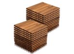 Tolletour Set Di 22 Piastrelle In Legno Acacia 2M² Piastrelle Per Patio Click Tiles Mosaico Classico 30X30Cm