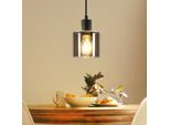 Zmh Lampada A Sospensione Tavolo Da Pranzo In Vetro Nero 1 Fiamma Lampada A Sospensione Vintage E27 Lampada A Sospensione Industriale Rotonda Per Sala Da Pranzo Soggiorno Hotel Ufficio