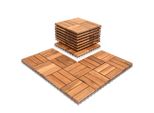 Jopassy Piastrelle In Legno 22X 2M² Piastrelle Per Terrazze In Legno Di Acacia Piastrelle Click 30X30Cm Giardino Balcone Mosaico