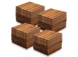 Tolletour Set Di 44 Piastrelle In Legno Acacia 4M² Piastrelle Per Patio Piastrelle A Scatto Mosaico Classico 30X30Cm
