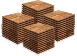 Tolletour Piastrelle In Legno 44X 4M² Piastrelle Per Terrazze In Legno Di Acacia Piastrelle Click 30X30Cm Giardino Balcone Mosaico