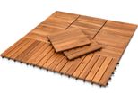 Jopassy Set Di 55 Piastrelle In Legno Acacia 5M² Piastrelle Per Patio Piastrelle A Scatto Mosaico Classico 30X30Cm