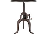 Tavolino Clp Marcos 50 Cm In Metallo Rotondo Regolabile In Altezza Stile Industriale, Bronzo