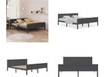 Vidaxl Letto In Legno Massiccio Di Pino Grigio 200X200 Cm - Struttura Letto - Cornici Letto - Letto - Struttura Letto