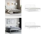 Vidaxl Struttura Letto Con Testata In Metallo Bianco 200X200 Cm - Struttura Letto - Cornici Letto - Struttura Letto - Letto