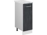 Vicco Armadio Cucina Dispensa Alto R-Line, 30 Cm Pl Marmo, Calcestruzzo Nero/Bianco