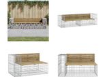Vidaxl Panca Da Giardino Gabion 244X71X65,5 Cm In Legno Di Pino Impregnato - Panca Da Giardino - Panche Da Giardino - Panca Da Esterno - Panca Da Esterno