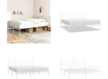 Vidaxl Giroletto Con Testiera E Pediera In Metallo Bianco 200X200 Cm - Giroletto - Cornici Per Letti - Giroletto - Letto