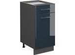 Vicco Mobiletto Base Per Cucina Fame-Line, 40 Cm Senza Piano Di Lavoro, Blu Scuro Lucido/Antracite
