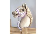 Set Per Cavalli Hobby: Cavezza A3 Con Pelliccia Bianca + Cordino - Bianco E Viola