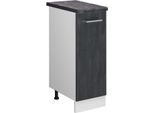 Vicco Armadio Cucina Dispensa Alto R-Line, 30 Cm Pl Antracite, Calcestruzzo Nero/Bianco
