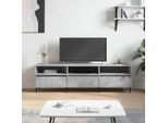 The Living Store Mobile Tv Grigio Cemento 150X30X44,5 Cm Materiale In Legno