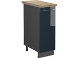 Vicco Armadio Cucina Dispensa Alto Fame-Line, 30 Cm , Pl Rovere, Blu Scuro Lucido/Antracite