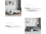 Vidaxl Struttura Letto Con Testata In Metallo Bianco 180X200 Cm - Struttura Letto - Cornici Letto - Struttura Letto - Letto