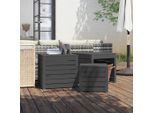 The Living Store Set Di Cassette Da Giardino 3 Pezzi In Legno Di Pino Massiccio Grigio