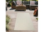 Tappeto Da Salotto Per Esterni Resistente Con Motivo A Cerchi In Color Crema Dimensioni - 80 X 150 Cm