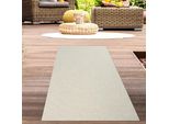 Tappeto Per Esterni Resistente Alle Intemperie Con Motivo A Cerchi In Color Crema Dimensioni - 60 X 180 Cm