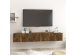 The Living Store Pensili Tv 3 Pz. Rovere Fumé 60X30X30 Cm