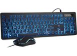 Set Tastiera E Mouse Da Gioco Con Cavo, 3 Led Retroilluminati Qwertz (Layout De), Tastiera Cablata Con Mouse Per Pc, Computer, Laptop