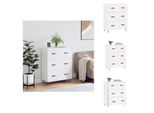 Vidaxl Cassettiera Bianca 69,5X34X90 Cm Materiale A Base Di Legno - Cassettiere