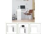 The Living Store Scrivania Bianca Lucida 100X55X75 Cm In Materiale Ligneo