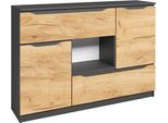 Vicco Cassettiera Per Camera Da Letto Ruben, 120 X 84 Cm Con Cassetti, Antracite/Quercia Dorata