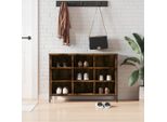 The Living Store Portascarpe In Rovere Affumicato 100X35X70 Cm Materiale In Legno