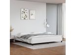 The Living Store Struttura Letto Bianca 200X200 Cm In Ecopelle