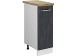 Vicco Armadio Cucina Dispensa Alto R-Line, 30 Cm Pl Rovere, Calcestruzzo Nero/Bianco