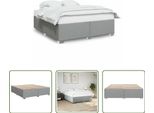 The Living Store Struttura Letto Senza Materasso Grigio Chiaro 200X200 Cm Tessuto