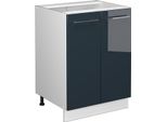 Vicco Mobiletto Base Cucina Fame-Line, 60 Cm Senza Piano Di Lavoro, Blu Scuro Lucido/Bianco