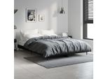 The Living Store Struttura Letto Nera 140X190 Cm In Materiale Ligneo