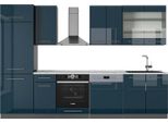 Vicco Cucina Componibile Fame-Line, 300 Cm , Pt Marmo, Blu Scuro Lucido/Antracite