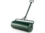 Costway Rullo Per Prato In Metallo 63 L, Larghezza Di Lavoro 90 Cm Rullo A Mano Con Manico, Riempibile Con Acqua/Sabbia, Rullo Da Giardino Pesante Rullo Per Erba A Tamburo Verde