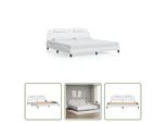 The Living Store Struttura Letto Con Testiera Bianca 200X200 Cm In Ecopelle