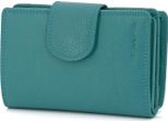 Portafoglio In Vera Pelle Da Donna, Portamonete Da Donna, Portafoglio Rfid (Verde)