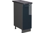 Vicco Armadio Cucina Dispensa Alto Fame-Line, 30 Cm , Pt Antracite, Blu Scuro Lucido/Antracite