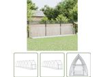 The Living Store Gabbia Per Conigli Silver 600X105X120 Cm Acciaio Zincato