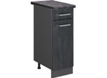 Vicco Mobiletto Base Per Cucina R-Line, 30 Cm Pl Antracite, Calcestruzzo Nero/Antracite