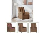 The Living Store Poltrona Massaggiante In Tessuto Marrone