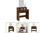 The Living Store Comodino Con Specchio In Rovere Fumé 80X41X144,5 Cm