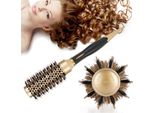 Anione Portatile Anti Statico Capelli Pettine Rotondo Salone Styling Spazzola Oro E Nero (32 Mm)