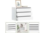 The Living Store Cassettiera Bianca 80X41X58 Cm In Materiale Ligneo