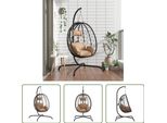 The Living Store Sedia Sospesa Egg Con Cuscino Taupe Poly Rattan E Acciaio