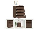 The Living Store Cassettiera Look Rovere Marrone 60X41X76 Cm Materiale In Legno