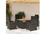 Bei Cloris Set Di Mobili Da Giardino Set Di Mobili Da Balcone Set Da Pranzo Da Giardino 5 Pezzi Con Cuscini Nero Poly Rattan - Set Di Mobili Da Giardino New1579734 3Parcel