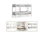 The Living Store Letto A Castello Bianco 80X200 Cm In Legno Di Pino Massiccio