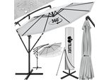 Tillvex Ombrellone Grigio Ø 300 Cm Ombrellone Pensile Da Giardino Ombrellone Da Mercato Ombrellone A Manovella Balcone Alluminio Inclinabile