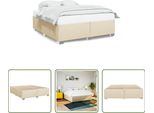 The Living Store Struttura Letto Senza Materasso Crema 200X200 Cm In Tessuto